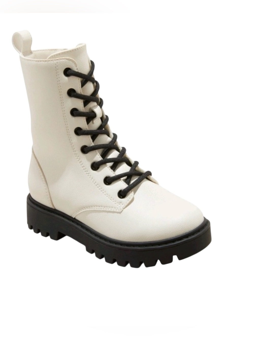 Art Class White Lace-up Combat Boots Sz 1 NWT